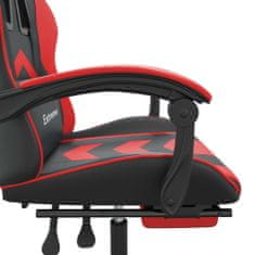 Vidaxl Herní židle s podnožkou černá a červená umělá kůže