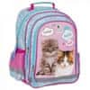 Školní batoh Koťátka ergonomický 38cm tyrkysový