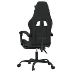 Greatstore Otočná herní židle s podnožkou černá umělá kůže