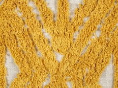 Beliani Bavlněný polštář s geometrickým vzorem 45 x 45 cm žlutý ALCEA