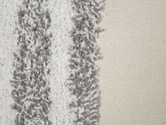Beliani Bavlněný polštář se střapci 45 x 45 cm béžový/ šedý HELICONIA