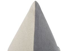 Beliani Bavlněný polštář se střapci 45 x 45 cm béžový/ šedý ALOCASIA