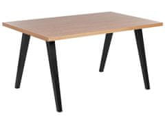 Beliani Jídelní stůl 150 x 90 cm světlé dřevo/ černý LENISTER