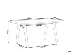 Beliani Jídelní stůl 150 x 90 cm světlé dřevo/ bílý LENISTER