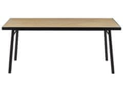 Beliani Jídelní stůl 180 x 90 cm světlé dřevo/ černý IVORIE