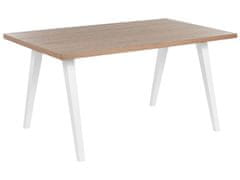 Beliani Jídelní stůl 150 x 90 cm světlé dřevo/ bílý LENISTER