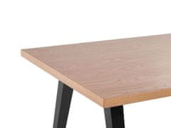 Beliani Jídelní stůl 150 x 90 cm světlé dřevo/ černý LENISTER