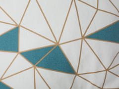 Beliani Sada 2 polštářů s potiskem siťovina a modré trojúhelníky 45 x 45 cm CLARKIA