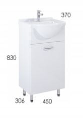 Deftrans Koupelnová skříňka s umyvadlem 45 Agawa bílá