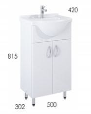 Deftrans Koupelnová skříňka s umyvadlem 50 Agawa bílá