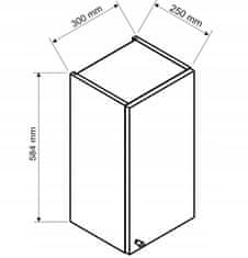 Stolkar Koupelnová nástěnná skříňka Senja 30 cm matná šedá
