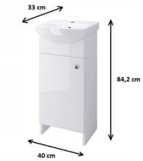 CERSANIT Koupelnová skříňka s umyvadlem bílá Sati 40 cm