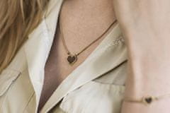 BeWooden Dámský náhrdelník s dřevěným detailem Aurum Necklace Heart zlatá