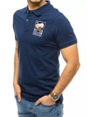 Dstreet Pánské polo tričko s výšivkou Dania tmavě modrá M