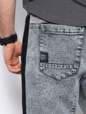 OMBRE Pánské džínové šortky Dylan šedá XXL