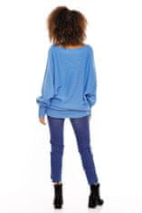 PeeKaBoo Dámský volný oversize netopýří svetr Isaszeg jeansová univerzální