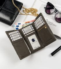 Rovicky Dámská kožená peněženka se zabezpečením RFID Pastel stříbrná univerzální