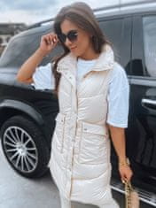 Dstreet Dámská dlouhá prošívaná vesta s kapucí Resident bílá XL