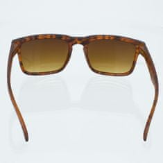 OEM Hranaté sluneční brýle hranaté Gear žíháné oranžové obroučky průhledná hnědá skla