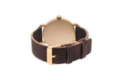 BeWooden Pánské dřevěné analogové hodinky s řemínkem z pravé kůže Aurum Watch 75-115 mm červená
