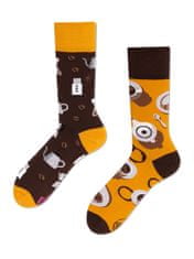 Many Mornings Veselé vzorované ponožky Coffee Lover černo-žluté vel. 43-46