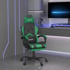 Vidaxl Herní židle s podnožkou černá a zelená umělá kůže