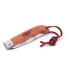 MaM Sportive 2047 Zavírací nůž s koženým poutkem - buk, 8,3 cm