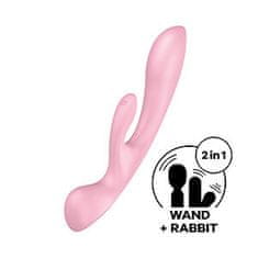 Satisfyer Satisfyer Triple Oh (Pink), rabbit vibrátor a masážní hlavice