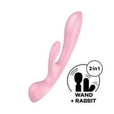 Satisfyer Satisfyer Triple Oh (Pink), rabbit vibrátor a masážní hlavice