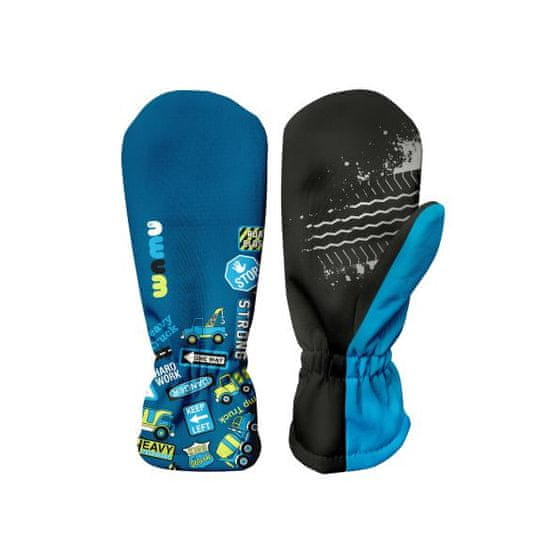 WAMU Dětské softshellové rukavice, BAGR, modrá