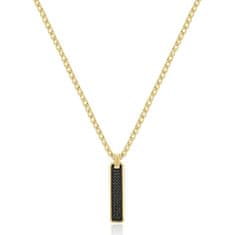 Brosway Módní pozlacený náhrdelník s kubickými zirkony Backliner BIK112