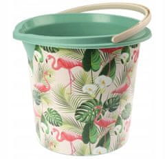 Ravi Plastový kbelík Vario Art Flamingo 10 l se stupnicí
