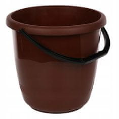 Altom Hnědý plastový kbelík Delta 15l pro domácnost