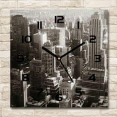 Wallmuralia Skleněné hodiny čtverec New York černé 30x30 cm