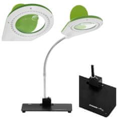 Stolní lampa LED bez stínu s lupou 5x/10x, zelená