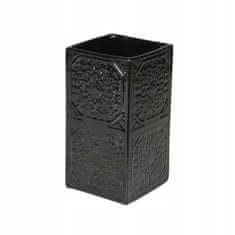 Uniglob Koupelnový hrnek keramický černý Maur 12,5 cm