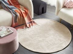Beliani Kulatý viskózový koberec 140 cm světle béžový GESI II