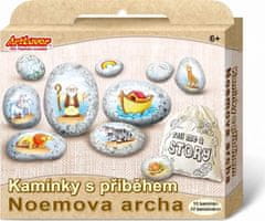 Artlover  Kameny s příběhem se samolepkami Noemova archa kreativní sada v krabičce 19x16x4cm