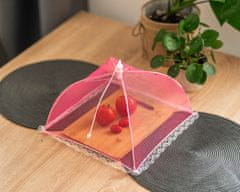 Excellent Houseware Moskytiéra Na Ovoce Jídlo Na Stůl Proti Hmyzu 30X30 Cm Růžová Barva