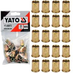 YATO Ocelové nýtovací matice M6 20 kusů YT-36473