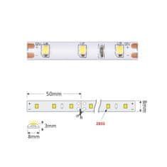 Design Light 5m Pásek LED 12V DC 2835 300 SMD IP45 54W 8mm Teplá Bílá