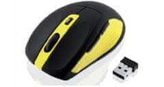 iBOX Myš optická bezdrátová IMOS604W Bee2 Pro 1600 DPI černá/žlutá