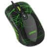 myš OP-636G/ gaming/ drátová/ laser/ 3200 dpi/ LED podsvícení/ USB/ černo-zelená