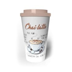 Banquet Hrnek cestovní dvoustěnný COFFEE 500 ml, Chai latte, sada 4 ks