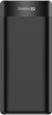 Sandberg powerbanka USB-C, PD 65W + 2x QC3.0, 20000mAh, černá