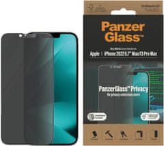 PanzerGlass ochranné sklo Privacy pro Apple iPhone 14 Plus/13 Pro Max s instalačním rámečkem