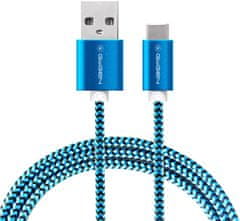 GoGEN kabel USB-A - USB-C, opletený, 1m, modrá
