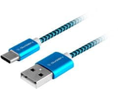 GoGEN kabel USB-A - USB-C, opletený, 1m, modrá
