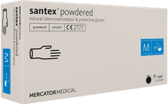 MERCATOR MEDICAL SANTEX Latexové rukavice pudrované 100 ks velikost M