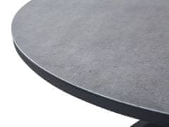 Beliani Kulatý zahradní jídelní stůl 120 cm šedý/černý MALETTO